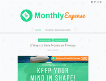 Tablet Screenshot of monthlyexpense.com